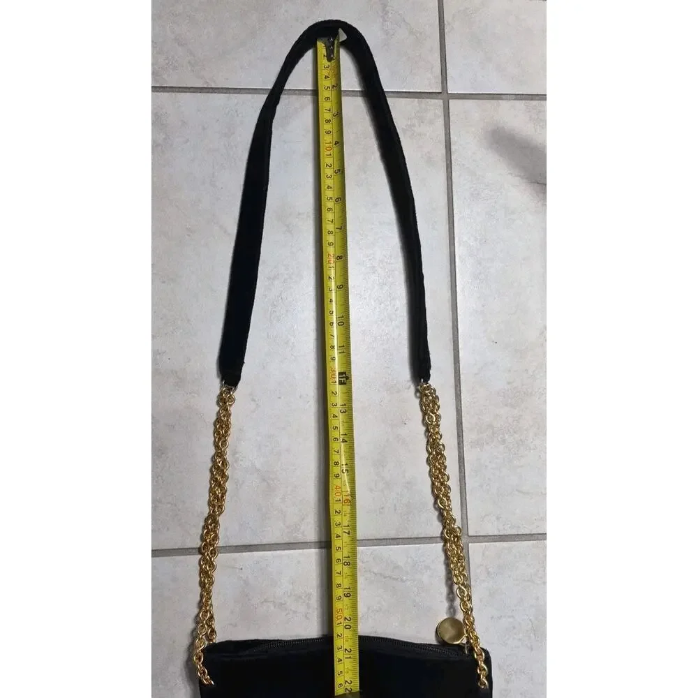 DONNA‎ KARAN BLACK GOLD CHAIN EVENING BAG PURSE VINTAGE